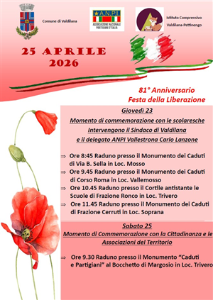 25 Aprile - Commorazione dell'81°Anniversario della Festa della Liberazione