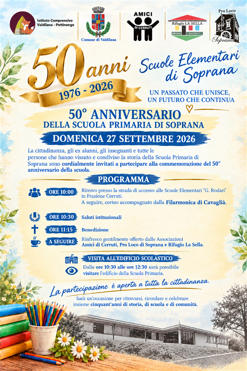 Celebrazioni del 50°Anniversario della Scuola Primaria di Soprana