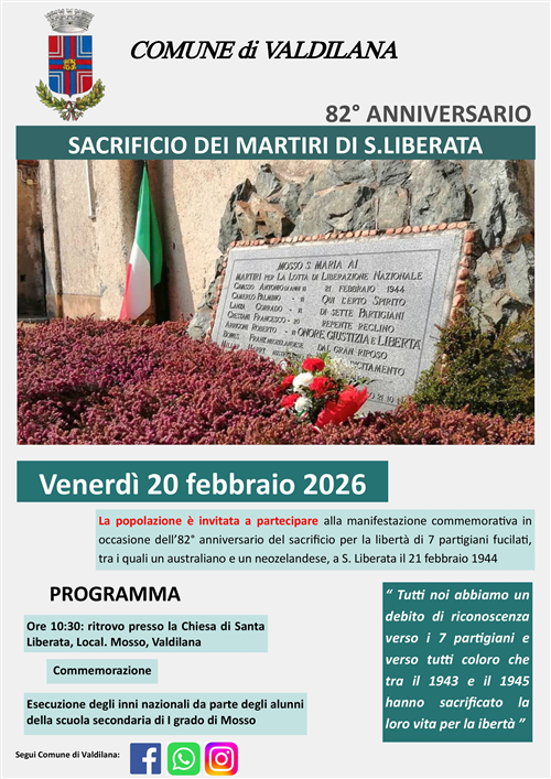 Commemorazione dell'82°Anniversario dell'Eccidio di Santa Liberata