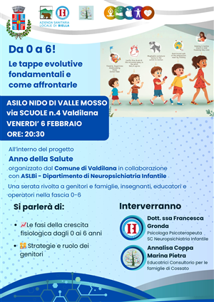 "Da 0 a 6 ! Le tappe evolutive fondamentali e come affrontarle"